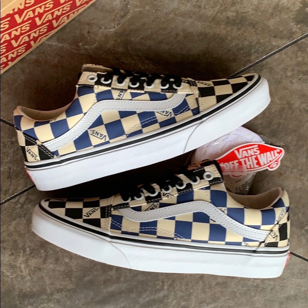 ••VANS OLD SKOOL BIG CHECK black/navy WMNS - Picture 14 of 16